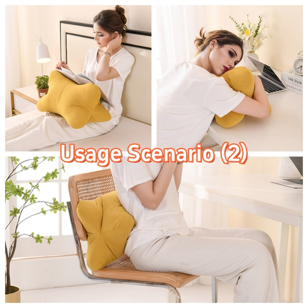 Triangular Lumbar Support Pillow Chenille, Soft Breathable Back Cushion with Hidden Zipper for Office Chair Sofa Bed, Lightweight Washable Wedge Pillow for Neck Back Support