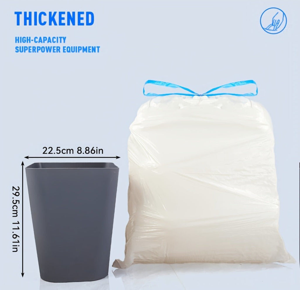Drawstring Trash Bags 13 Gallon, 150 Count Tall Kitchen Garbage Bags, Puncture & Tear Resistant, Odor Eliminator Technology, Lemon Mint Fresh Scent, Disposable Drawstring Waste Bags for Kitchen Bathroom Office