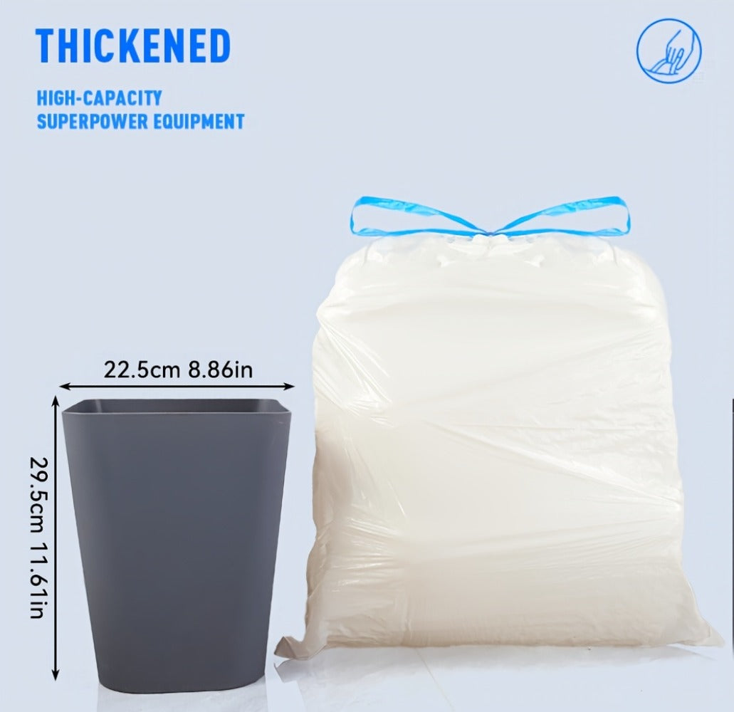 Drawstring Trash Bags 13 Gallon, 150 Count Tall Kitchen Garbage Bags, Puncture & Tear Resistant, Odor Eliminator Technology, Lemon Mint Fresh Scent, Disposable Drawstring Waste Bags for Kitchen Bathroom Office