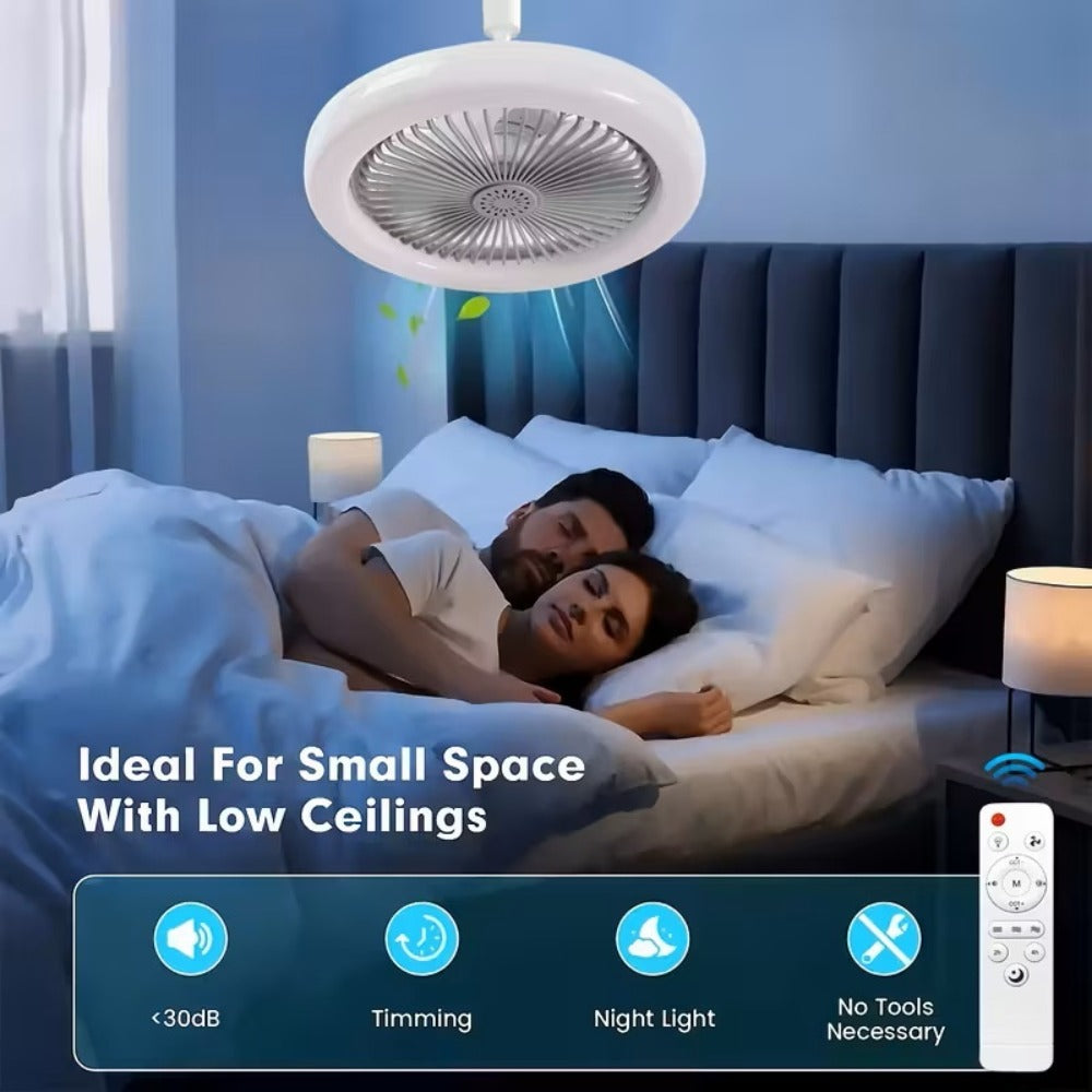 Ceiling Fan Light with Remote Control 3-Speed 3-Color Dimmable LED E26 Base 3000-6500K Adjustable Direction Timer Night Light Function for Bedroom Living Room