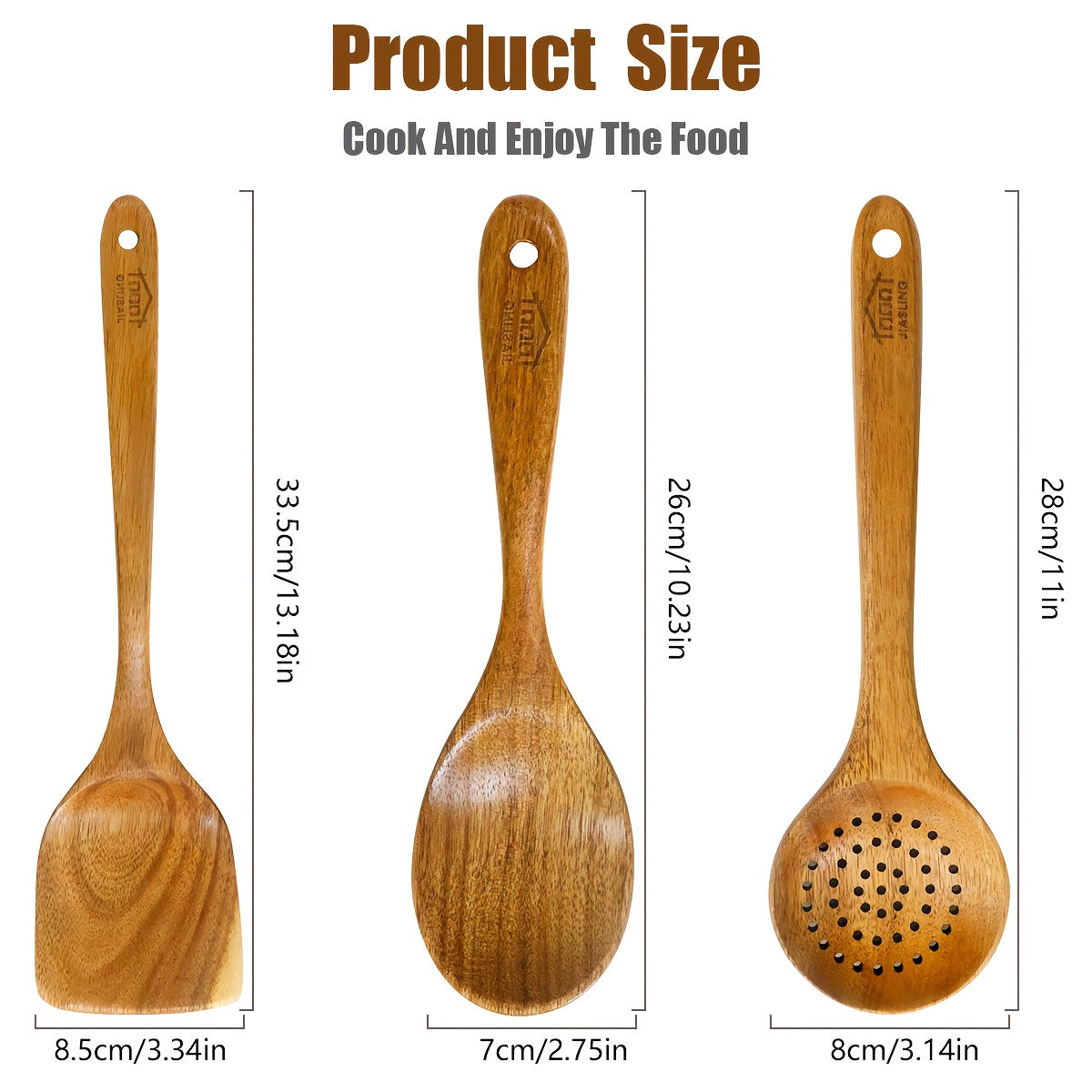 Wooden Kitchen Utensils Set 3/5/7Pcs ¨C Natural Wood Spoons, Spurtle, Ladle & Wok Spatulas for Non-Stick Pans | Heat Resistant, Ergonomic Handle, Easy to Clean