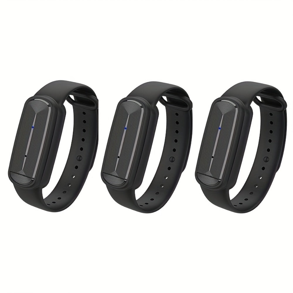 Ultrasonic Mosquito Repellent Bracelet 3-Pack ¨C USB Rechargeable Intelligent Bug Repellent Wristband for Camping, Outdoor, Hiking & Travel, Waterproof Mosquito Control Bracelet for Adults & Kids
