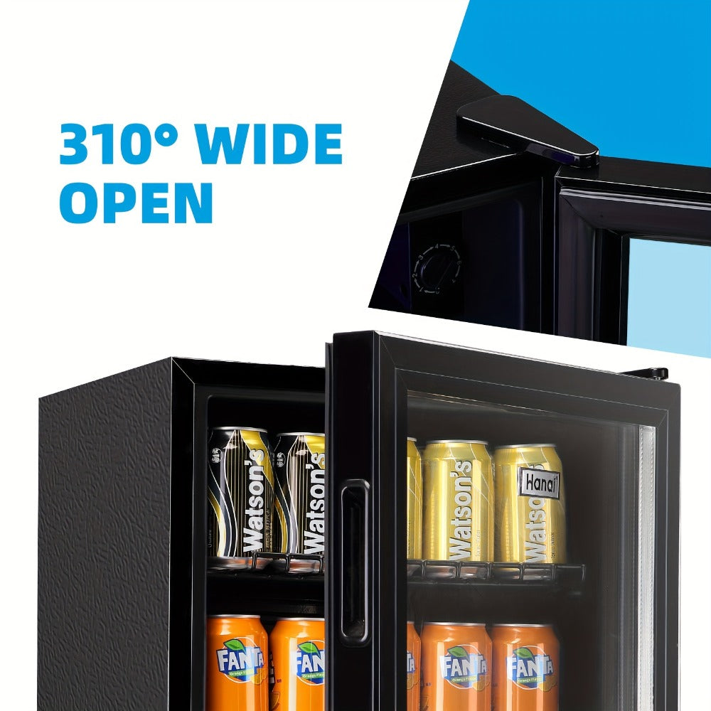 Beverage Refrigerator with Glass Door ¨C Mini Fridge 2.0/3.5/4.0 Cu Ft, LED Lights, Adjustable Shelves, R600a Cooling for Beer, Wine & Drinks, Home, Office & Bar
