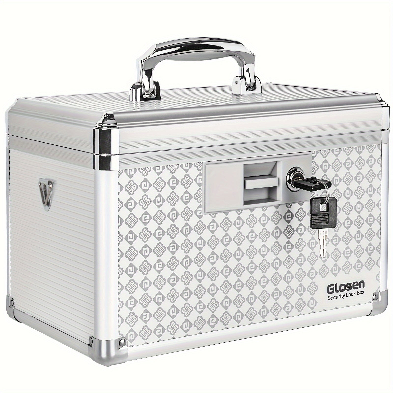 Locking Medicine Storage Box Aluminum Alloy with Key Lock & Handle ¨C High-Capacity Family Medicine Organizer, First Aid Lockbox for Home, Travel & Office, Small & Medium