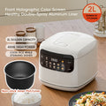 Rice Cooker 2L 4 Cups 10-in-1 Mini Multifunctional Compact Electric Rice Cooker for Rice Soup Stew Oatmeal Cake Steamed Vegetables Perfect for Small Kitchen Dorm Apartment