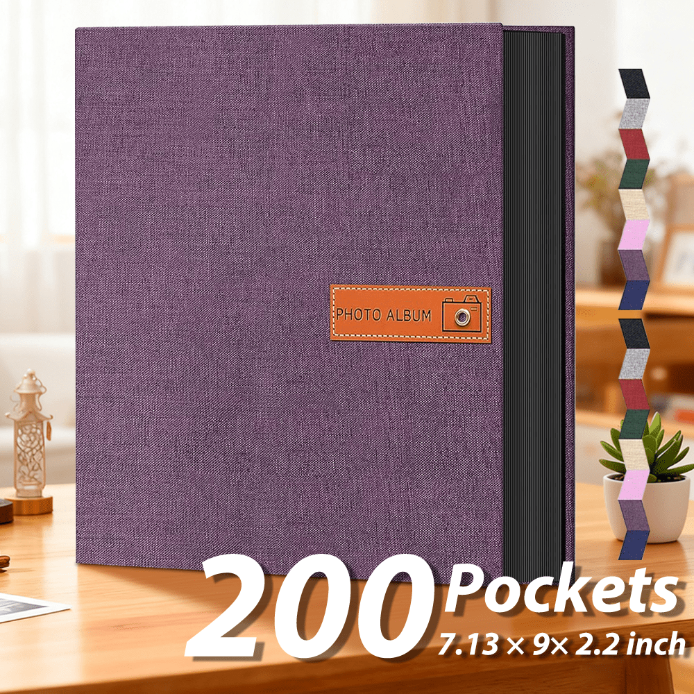Photo Album 4x6 200 & 1000 Pockets with Label ¨C Linen Hardcover Memory Book for Wedding, Baby, Travel, Anniversary, Birthday & Graduation Gifts