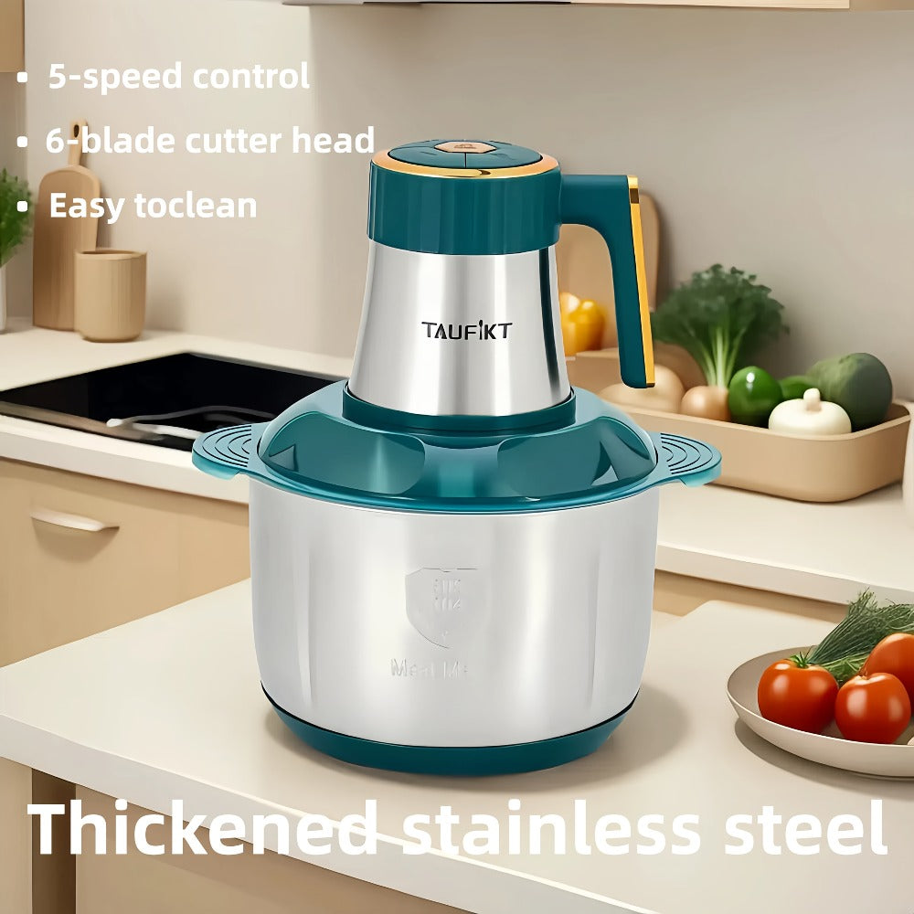 Electric Meat Grinder 5-Speed 6-Blade Food Chopper - 1.32 Gal Household Mincer for Meat Vegetables Garlic Puree Juice Noodles, Fast 6-Second Grinding, Food-Safe