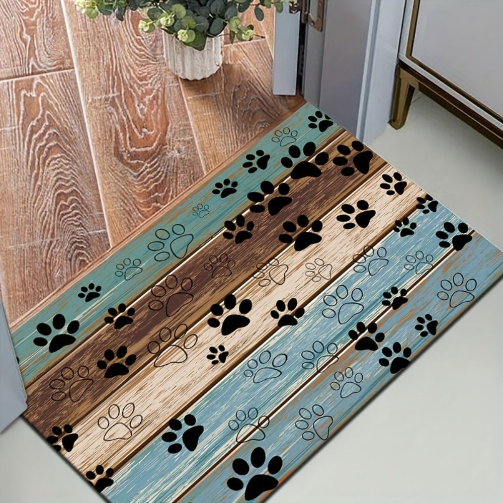 Cat Paw Print Door Mat Non-Slip Washable ¨C Indoor Outdoor Welcome Mat Quick-Dry Anti-Slip Rug for Living Room, Bedroom, Bathroom, Kitchen, Entryway ¨C Multiple Sizes
