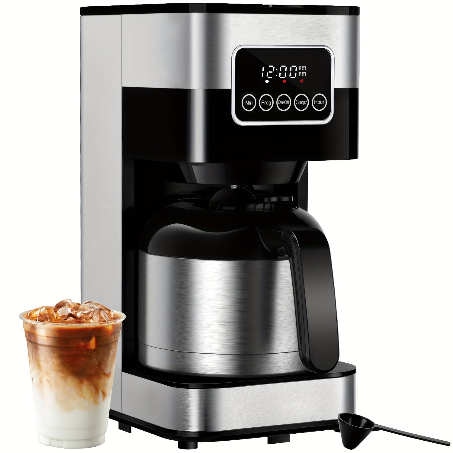 Touch Screen Programmable Drip Coffee Maker, Stainless Steel, Pause & Serve, Customizable Brew Strength, Keep Warm, Auto Shut-Off, Modern Coffee Machine for Home Kitchen