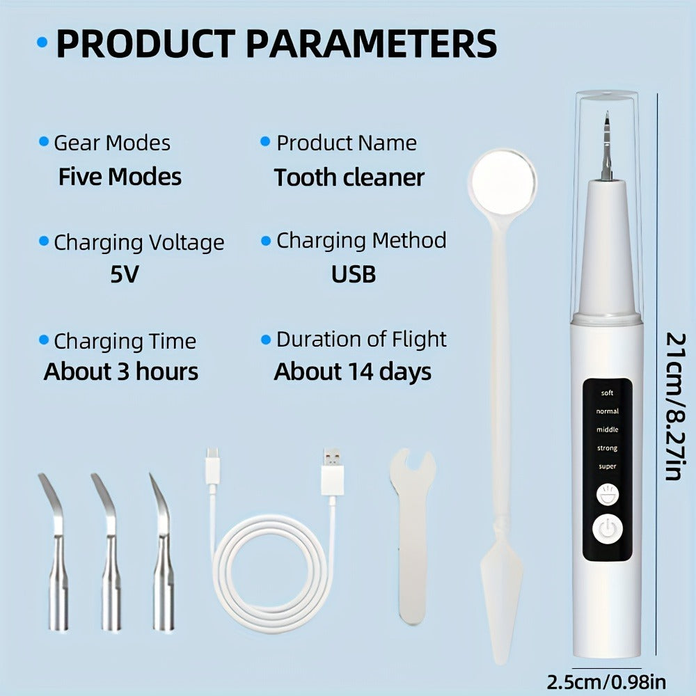 Electric Water Flosser with 5 Cleaning Modes - Portable Oral Irrigator with LED Light, 2 Replacement Heads & Travel Case - Water Pick Teeth Cleaner for Home & Travel Use