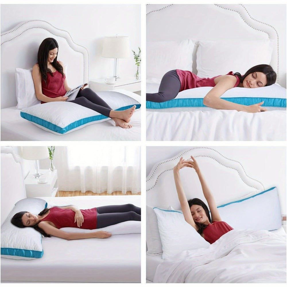 Body Pillow for Adults Full Body Pillow Firm Long Sleeping Pillow for Back Stomach Side Sleeper Bed Pillow Support Pregnancy Pillow Grey Pink
