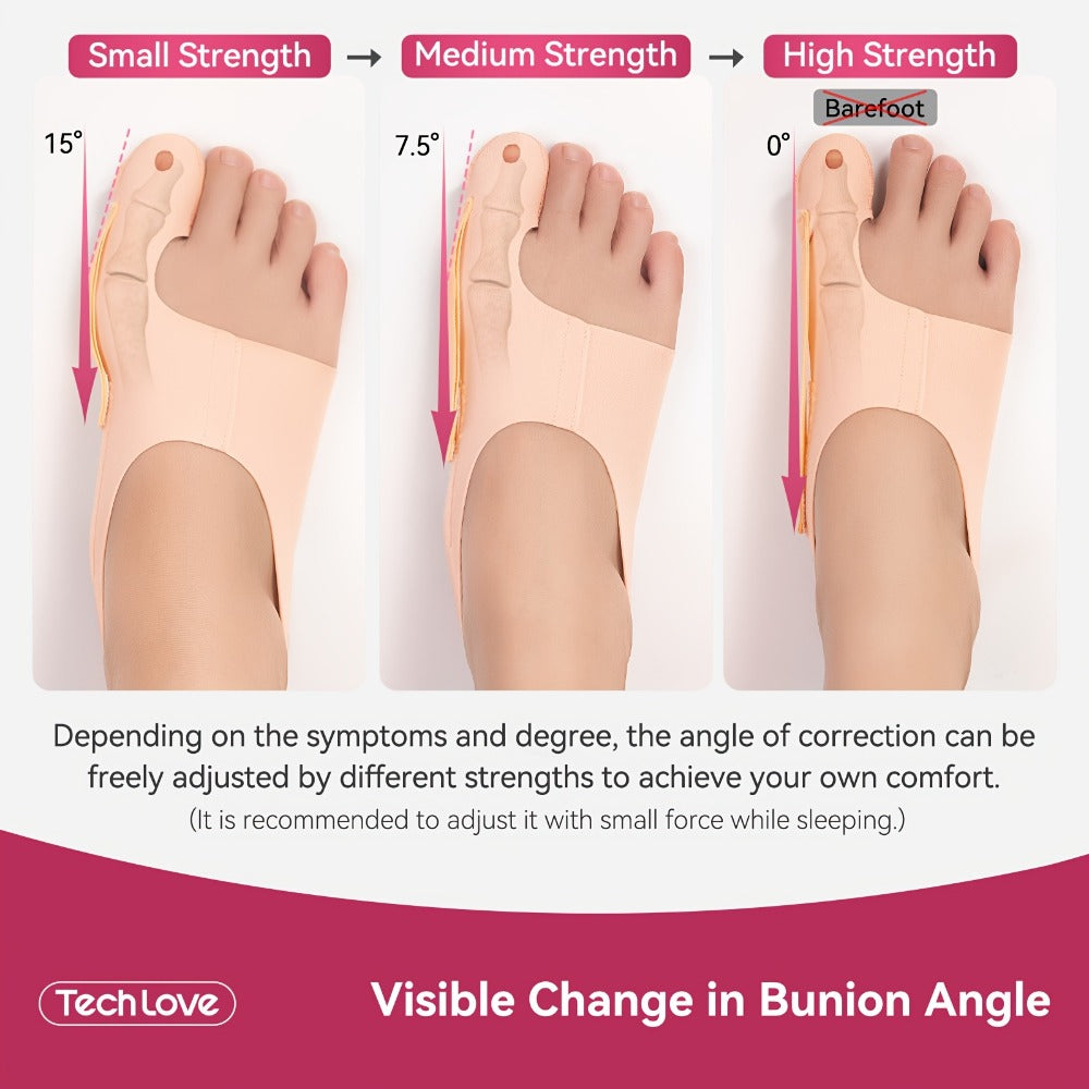 Bunion Corrector Socks Big Toe Straightener 1 Pair Adjustable Breathable Day Night Sleeve In-Shoe Hallux Valgus Correction Medium Large