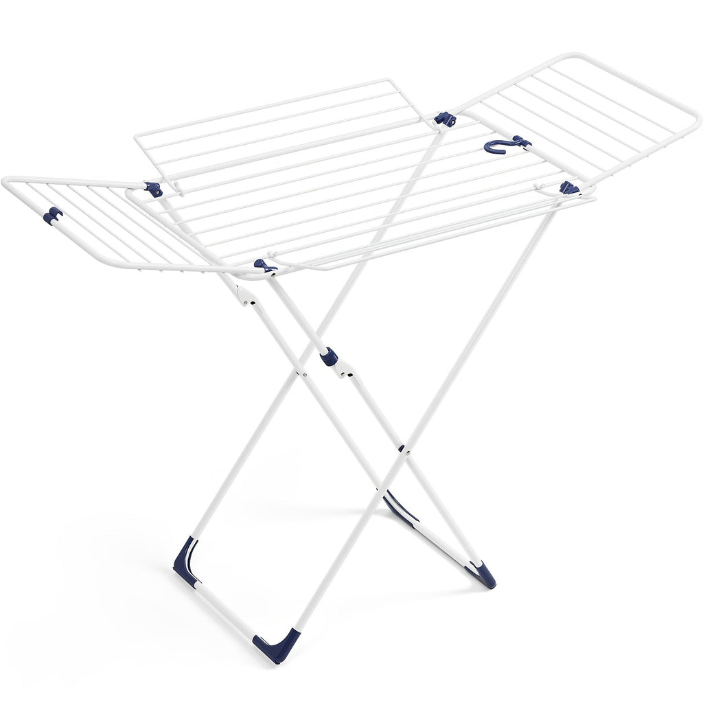Clothes Drying Rack Foldable 4-Wing Large Capacity Metal Laundry Rack Free Standing Indoor Outdoor Space Saving Airer 55x38 In