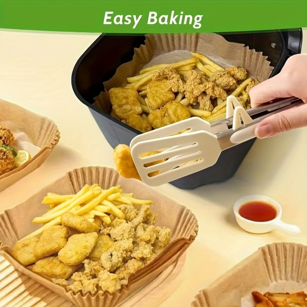 Air Fryer Parchment Paper Liners 250pcs - Non-Stick Disposable Square Liner Sheets for 5-8QT Air Fryer Basket Baking Roasting Microwave Unbleached