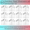Flatware Set for 12, 60-Piece 304 Stainless Steel Cutlery Set with Mirror Polish & Titanium Plated Finish ¡ª Dishwasher Safe Silverware with Knife, Fork & Spoon | Silver, Gold & Rainbow