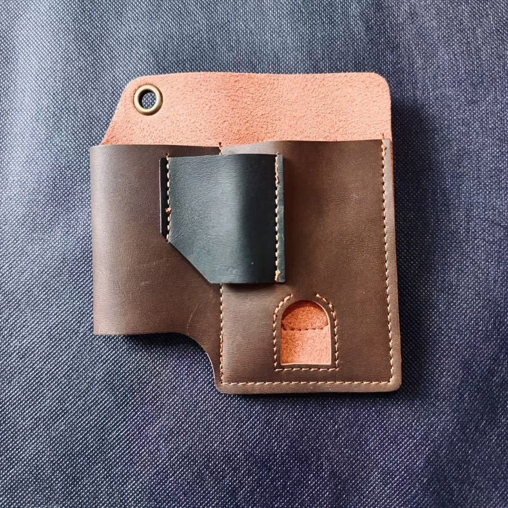 Multitool Belt Holster with Belt Clip & Loop, EDC Everyday Carry Organizer Sheath for Multi-Tools, Flashlight & Pen Holder, 4x5.5x1 Inch, Fits Leatherman Gerber & Most Multitools, Black & Brown