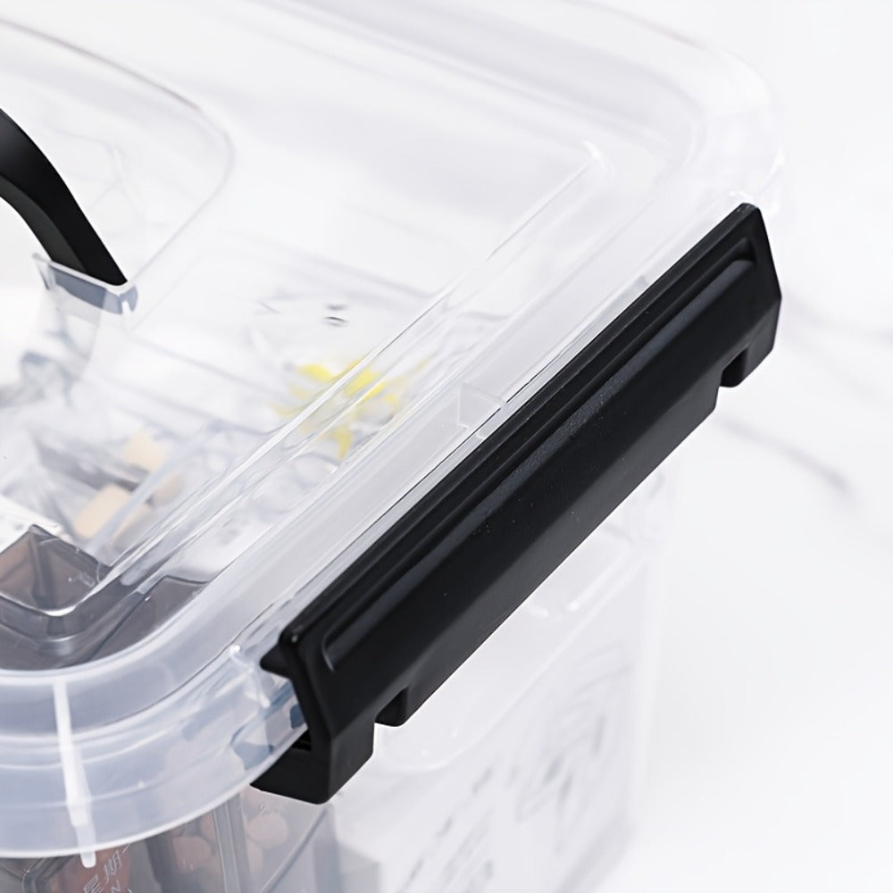 6-Pack Clear Storage Bins with Lids & Latch Handle, Stackable Plastic Containers 6-Liter