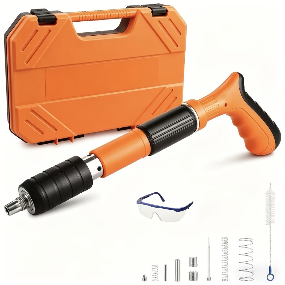 Manual Nail Gun for Concrete & Brick - 5-Speed Adjustable Mini Nailer Compact Lightweight Portable Nail Gun for DIY Home Decoration Construction Carpentry Tool