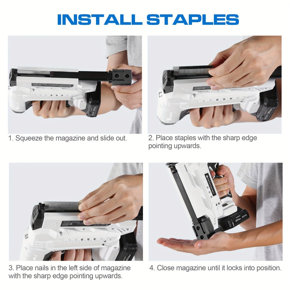 Cordless Stapler Nailer 2-in-1, 20V/4V Brad Nailer Without Compressor, Lightweight with Safety Striker Guard, Battery & Charger Included, 1600/2000 Nails & Staples, for Carpentry, Upholstery & DIY Projects