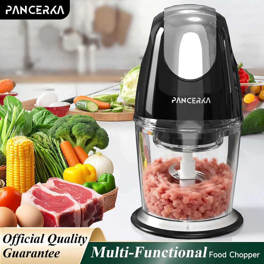 Electric Food Chopper Mini Food Processor ¨C One-Touch 600ml Vegetable Chopper with 4 Stainless Steel Blades, Meat Grinder Blender for Garlic, Fruits, Smoothie, Puree, Black