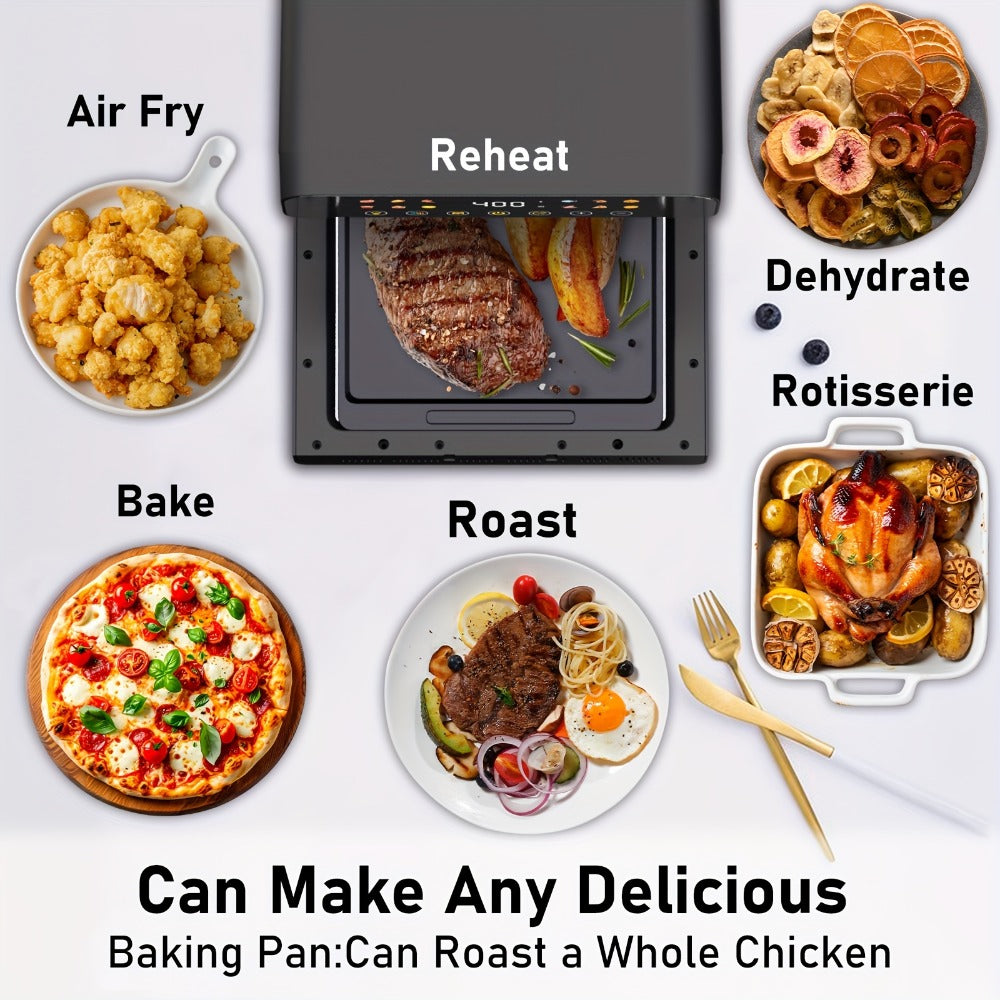 Air Fryer Convection Oven 12QT ¨C 12-in-1 Multi-Function, Touchscreen, Visible Window, Oil-Free Non-Stick Basket, One-Touch Operation, Baking, Roasting, Dehydrating & Fast Cooking
