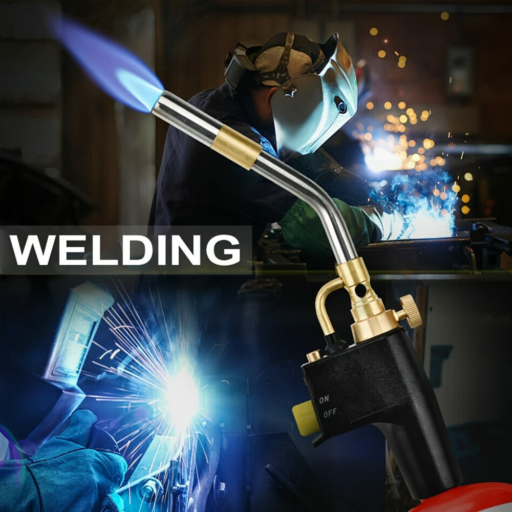 Trigger Start Propane Torch Head, High Intensity Flame MAPP Gas Torch with Instant On/Off Trigger, Adjustable Flame Control, Piezo Ignition, for Soldering Brazing Welding Heating Searing Sous Vide