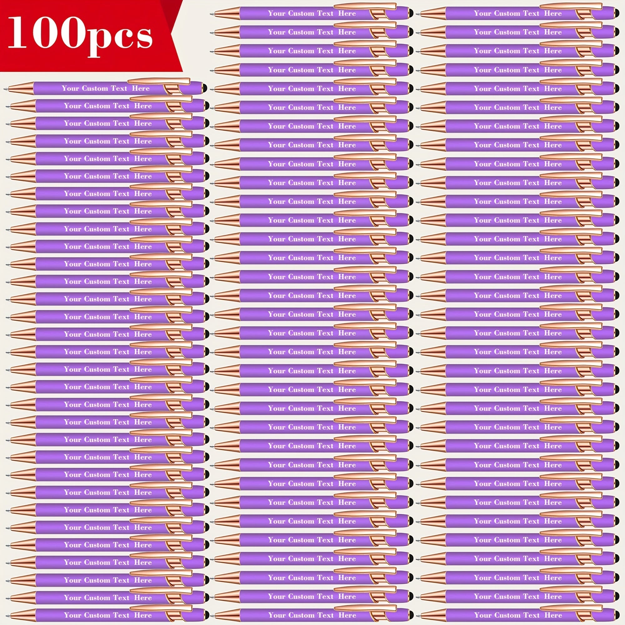 Custom Engraved Ballpoint Pen Set 100pcs, Personalized Metal Luxury Pens Bulk, Engraved Writing Instruments for Wedding, Corporate Gifts, Graduation, Birthday, Christmas, Anniversary & Party Favors ¨C Red, Black, Purple, Gold, Blue