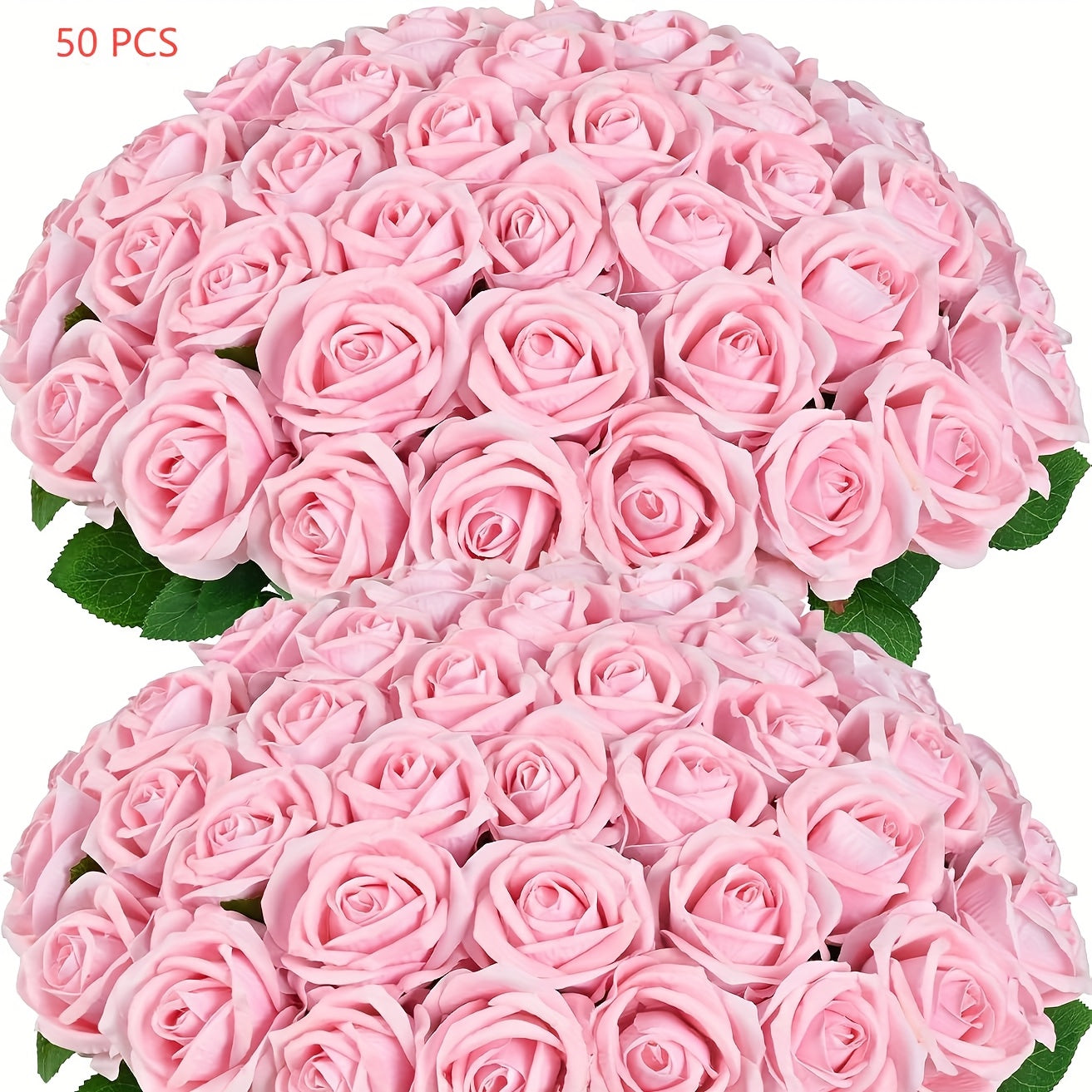 Artificial Roses Bulk with Long Stems ¨C Real Touch Velvet Fake Flowers for Wedding Bouquet, Bridal Centerpiece, Valentine's Day, Mother's Day, Home Decor (50/100pcs, Multi Colors)