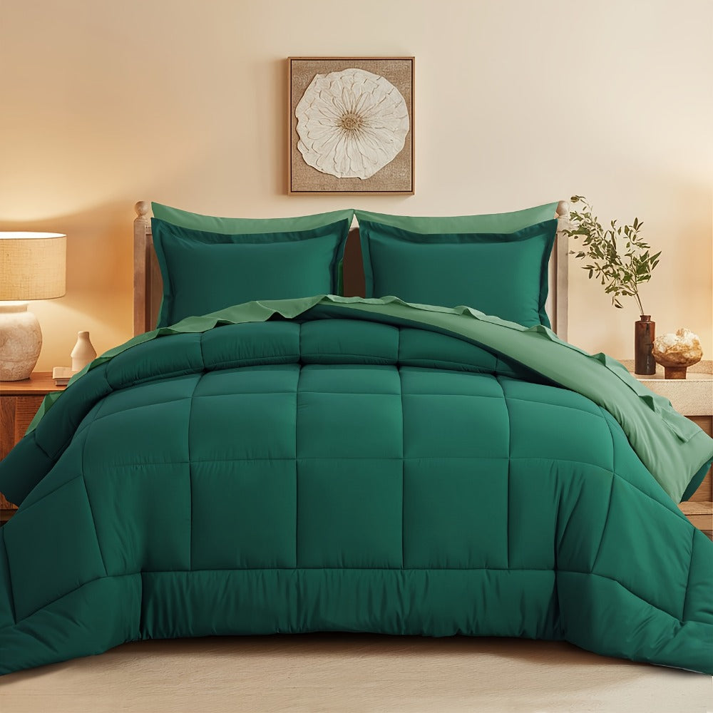 7 Piece Comforter Set Luxury Soft Fluffy Bedding All Season Bed in a Bag with Comforter Fitted Sheet Flat Sheet Pillowcases Hypoallergenic Breathable Easy Care Queen King Twin XL Full