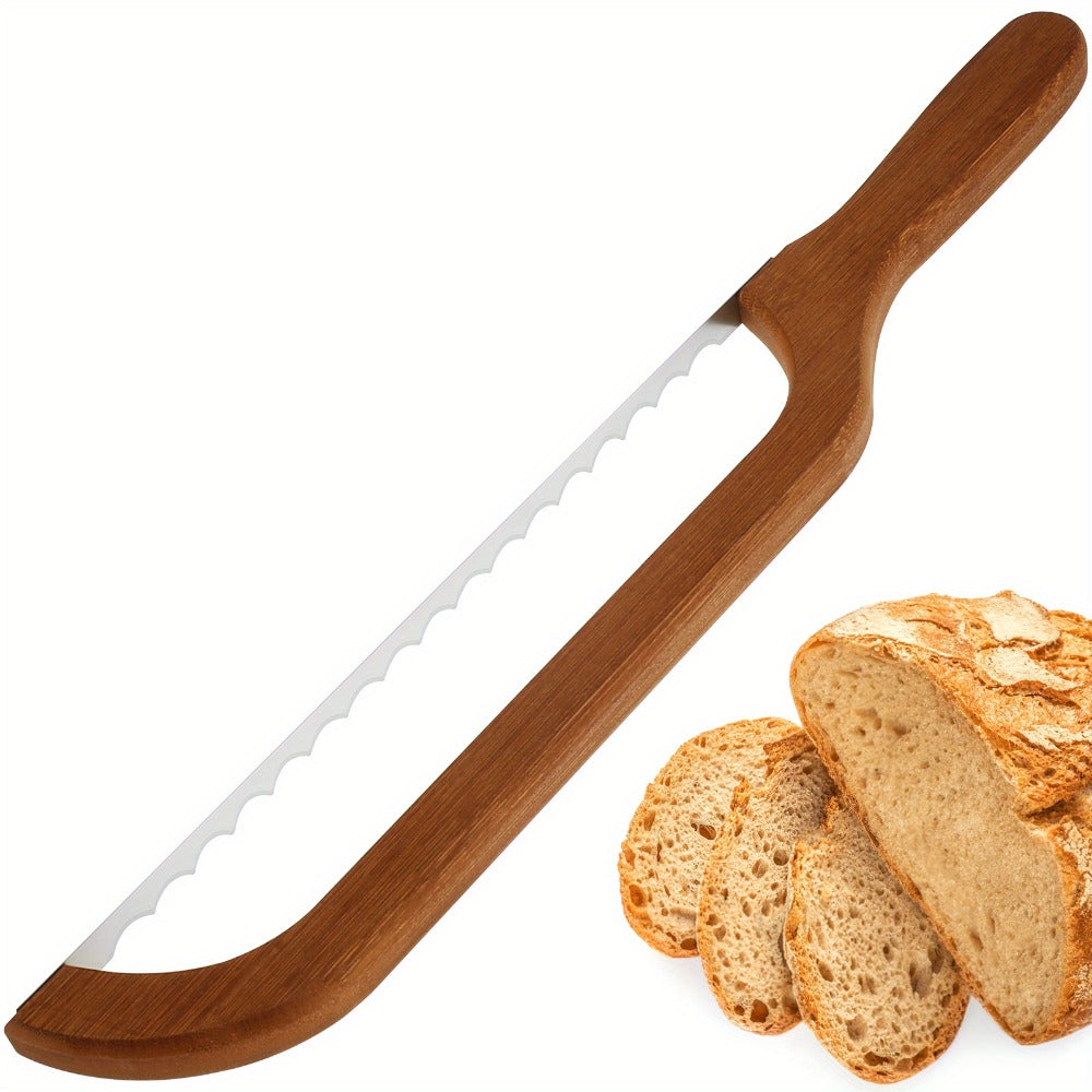 Serrated Bread Knife ¨C 304 Stainless Steel Blade with Bamboo Handle, 15.7¡± Bread Slicer for Sourdough, Bagels, Baguettes & Homemade Loaves