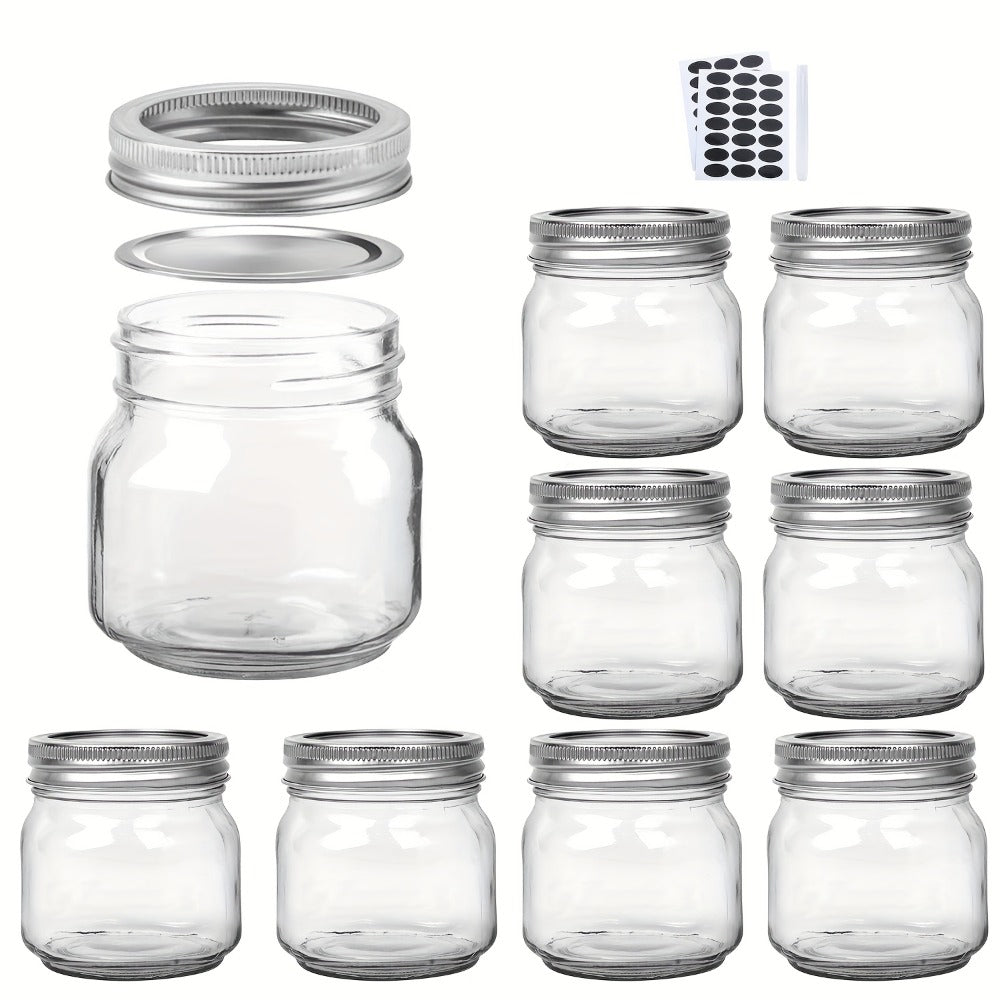 Mason Jars 8oz Glass Jars with Lids ¨C 9/18/27/36 Pack Regular Mouth Canning Jars for Storage, Spices, Jelly, Jam, Honey & Caviar | Dishwasher Safe Spiral Lid Kitchen Storage Containers Set