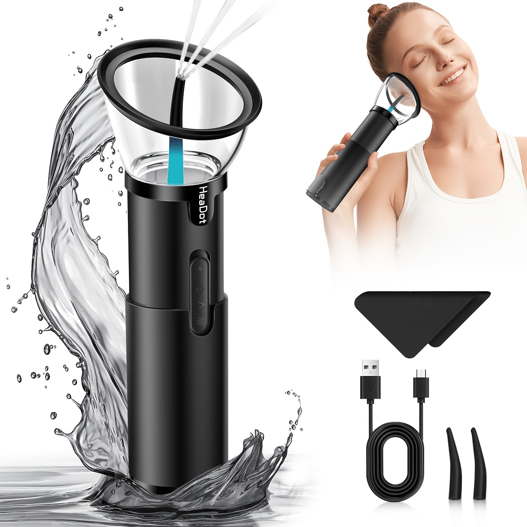 Electric Ear Irrigation Kit Upgraded 4-Speed Dual Tank Design ¨C 6 Tips Hydraulic Ear Wax Removal with Water Temp Sensor, Visual Waste Tank, USB Rechargeable, Nozzle Belt, Safe Home Ear Cleaner