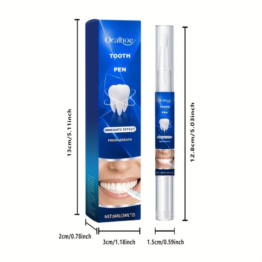 Teeth Whitening Pen 2-Pack ¨C Gluten-Free Gel Formula for Yellow Teeth, Gentle Deep Cleaning & Bright White Smile, Mint Fresh Breath, Travel-Friendly Pen Design for Daily Oral Care & On-the-Go Whitening