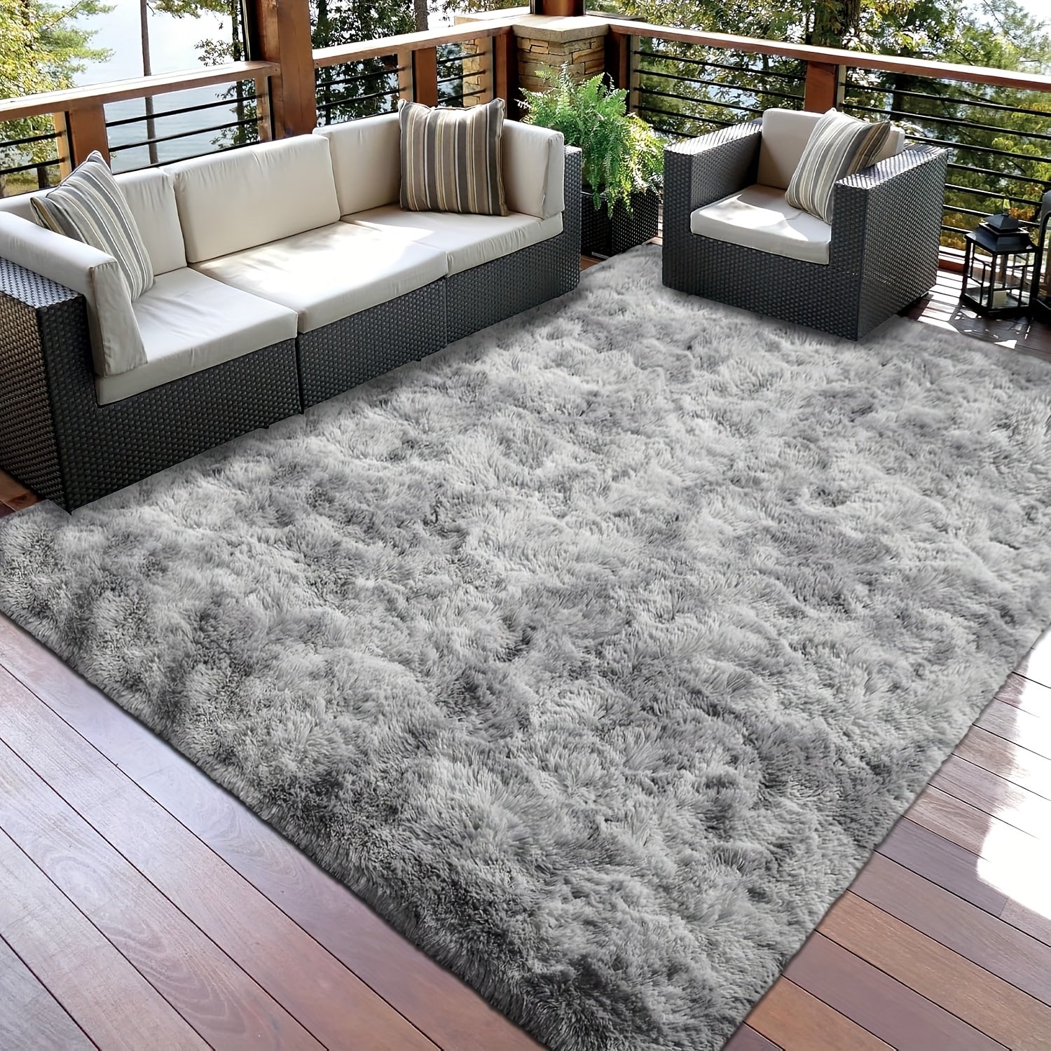 Tie-Dye Shaggy Fluffy Area Rug Non-Slip Machine Washable ¨C Soft Plush Fuzzy Carpet for Bedroom, Living Room, Hallway & Dorm ¨C 6 Colors, 4 Sizes: 2x6, 3x5, 6x9, 8x10 Ft