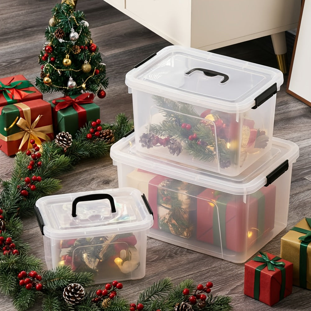 Stackable Clear Plastic Storage Bins with Lids ¨C 6 Pack Large Capacity Clip-On Lid Containers for Home, Closet, Office & Garage Organization (12.7qt / 20.8qt)
