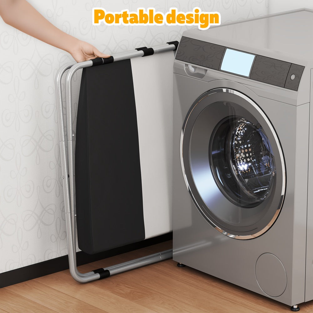 Large Laundry Hamper Basket with Handles - Collapsible Fabric Clothes Hamper, Water-Resistant Liner, Multi-Grid Design for Bedroom, Bathroom & College Dorm