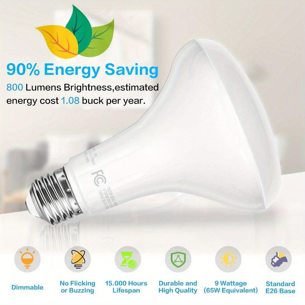 BR30 LED Flood Light Bulbs Dimmable 9W = 65W Equivalent 800 Lumens E26 Base CRI 80+ Recessed Light Bulbs for Ceiling Kitchen ¨C 2700K Soft White or 5000K Daylight ¨C Available in 6-Pack & 24-Pack