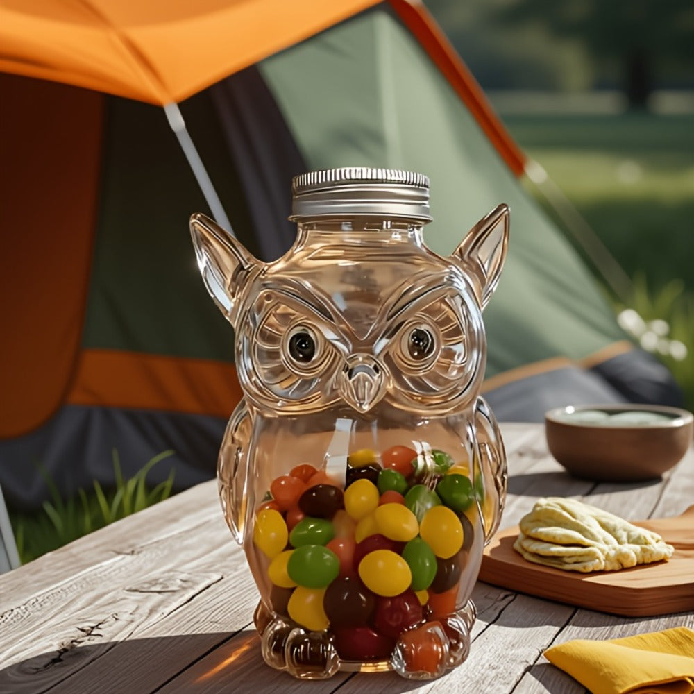 Glass Cookie Jar with Lock Lid High Borosilicate | Airtight Candy Snack Dessert Storage Container | Reusable Kitchen Canister Gift for Animal Lovers Sea Turtle Owl