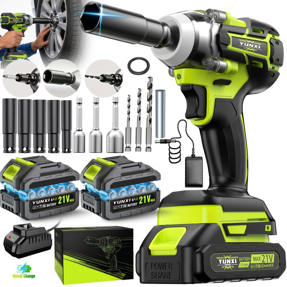 Cordless Impact Wrench Brushless Motor 3-in-1 High Torque ¨C Rechargeable Battery, Lightweight Design, Variable Speed, for Car Repair, Auto Mechanic, Construction, Workshop & Household Maintenance ¨C Multiple Battery & Accessory Configurations