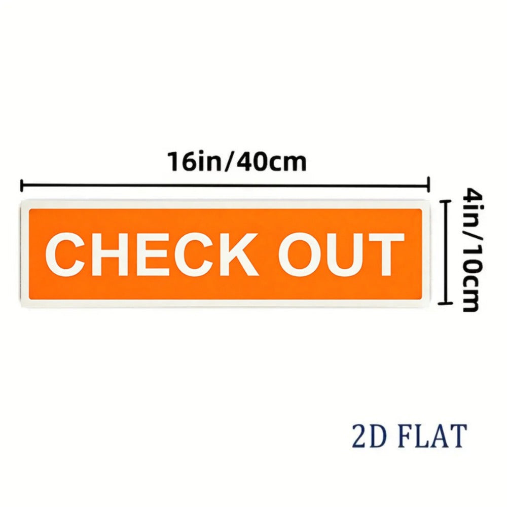Metal Inspection Sign 4x16 Inch Orange White High-Contrast UV Resistant Safety Label with Pre-Drilled Holes, Flat Surface Warning Sign for Indoor Outdoor Workplace Library Store Office Construction Site
