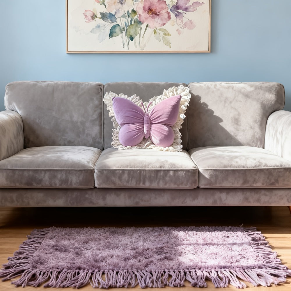 Butterfly Shaped Throw Pillow 3D Bow Decorative Cute Accent Pillow for Bed Sofa Couch Velvet Soft Polyester Fill Whimsical Home Decor Gift Multiple Colors 40x28cm