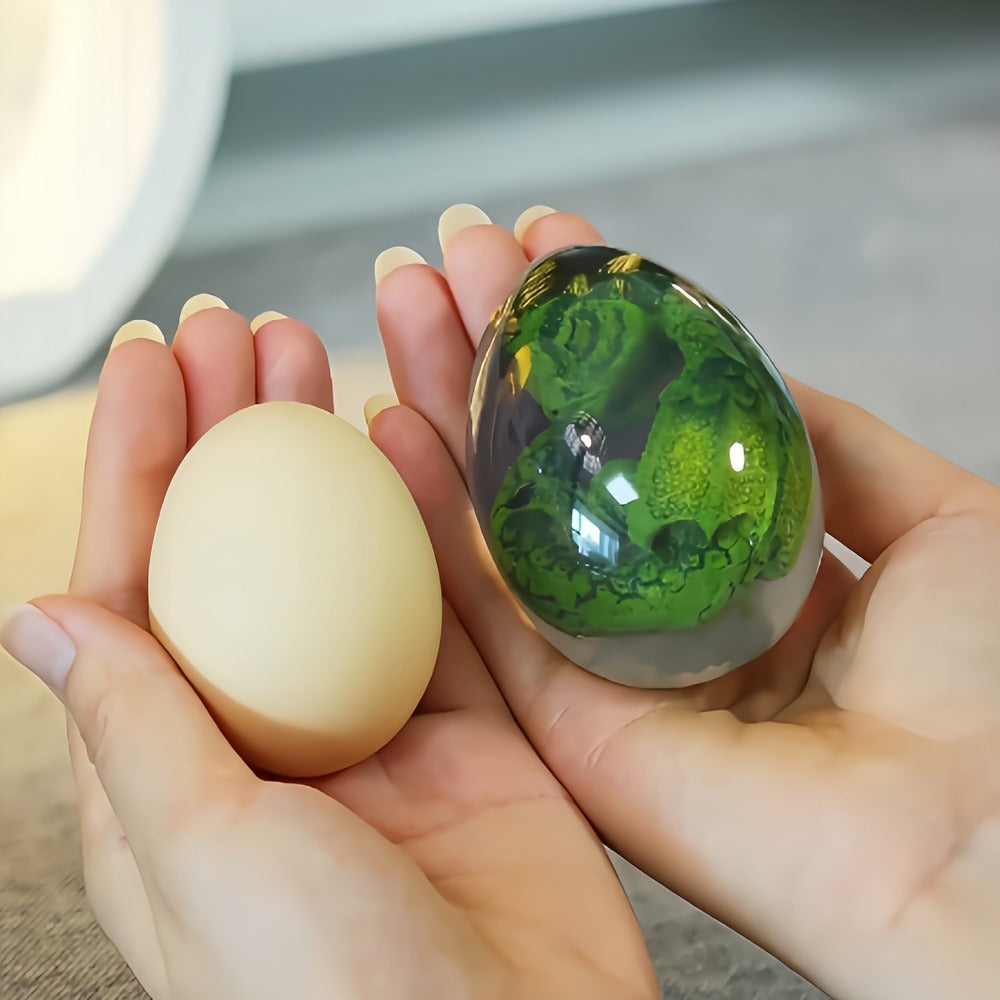 Dragon Egg Statue Crystal Transparent Resin Dinosaur Egg Figurine Handcrafted Collectible for Fantasy Lovers Home Decor Shelf Display Birthday Gift