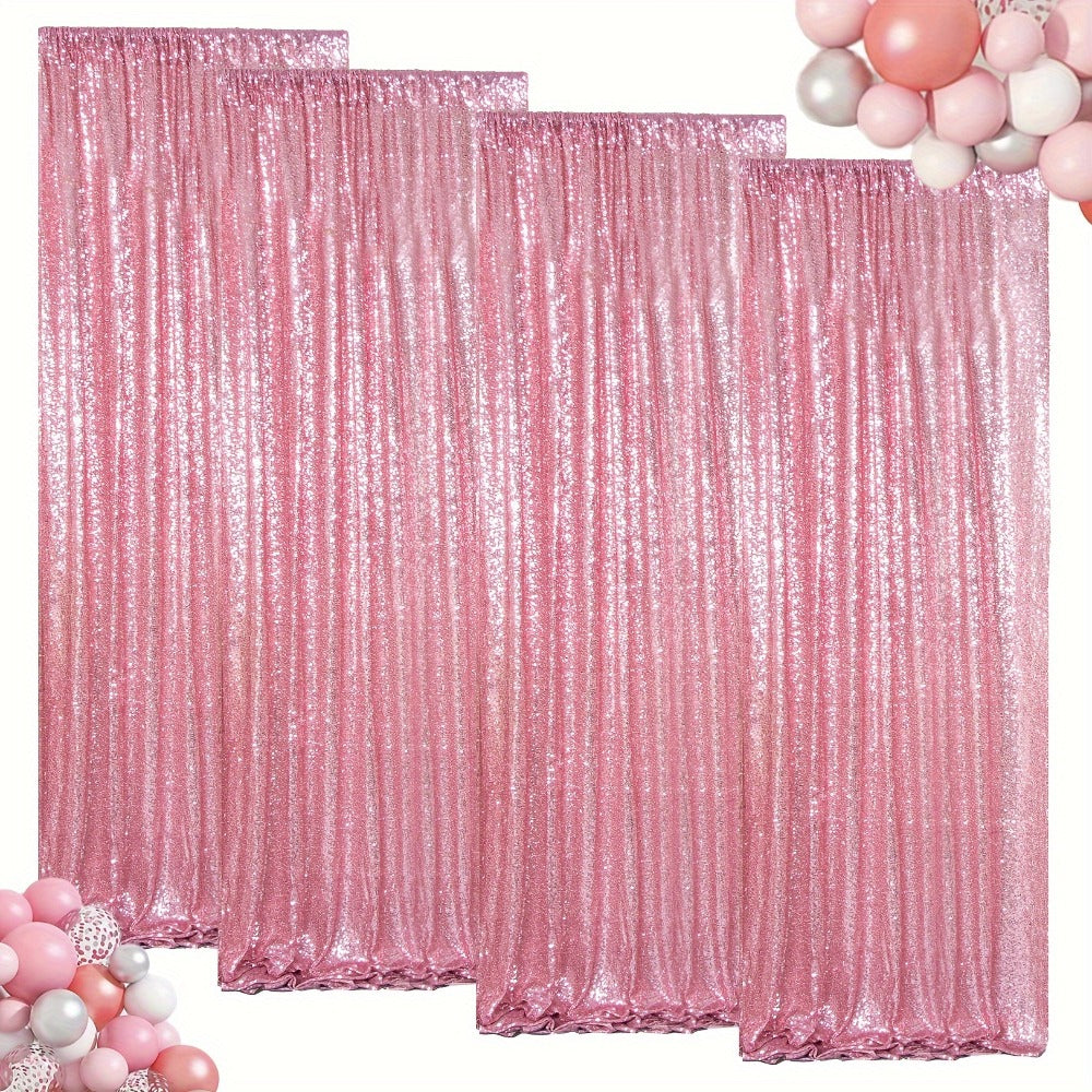 Sequin Backdrop Curtain for Party Wedding - 4x8ft Shimmering Glitter Curtain for Birthday Photo Booth Stage Decoration, Easy Hang, Multi-Color