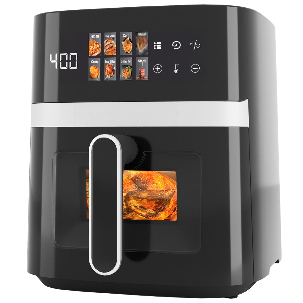 6 Quart Air Fryer with 8 Preset Functions ¨C 6-in-1 Large Capacity Air Fryer Oven with Smart Cook Program, Stainless Steel Rack, Viewing Window & Interior Light