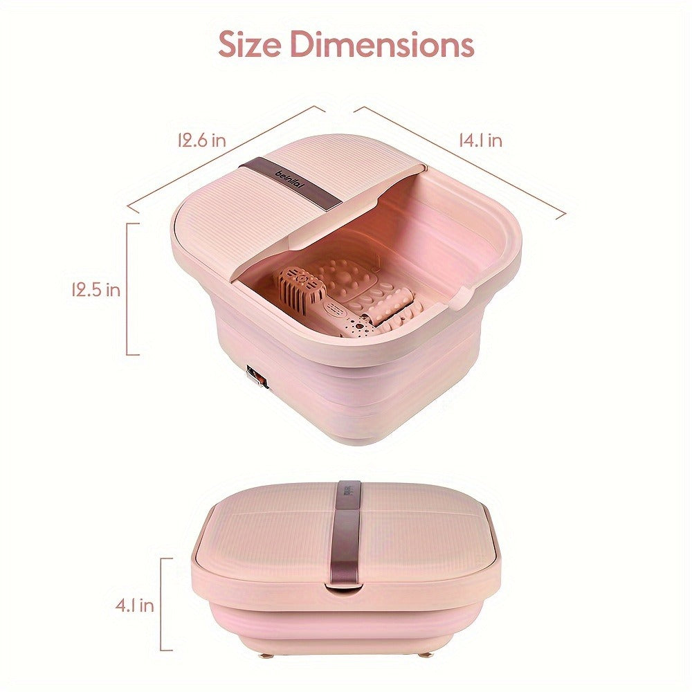 Foot Spa Bath Massager with Heat and Bubbles ¨C Foldable Electric Foot Soak Tub with Automatic Heating, Bubble Massage, Relaxation Therapy for Home Use