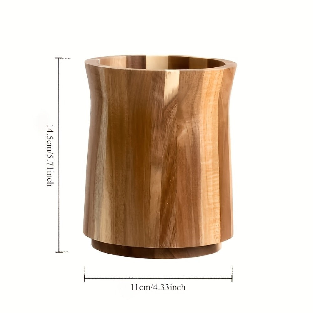 Utensil Holder & Chopstick Organizer - Wall-Mounted Wood Cutlery Storage, No Screws or Adhesive, Space-Saving Kitchen Cabinet Shelf for Spoons, Knives & Asian Chopsticks