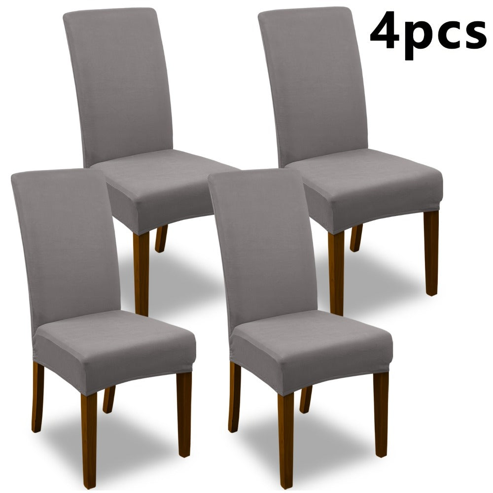 Stretch Dining Chair Covers Set | Elastic Jacquard Slipcovers for Dining Room Kitchen Wedding Office, 4pcs or 6pcs, 9 Colors, Washable Furniture Protector