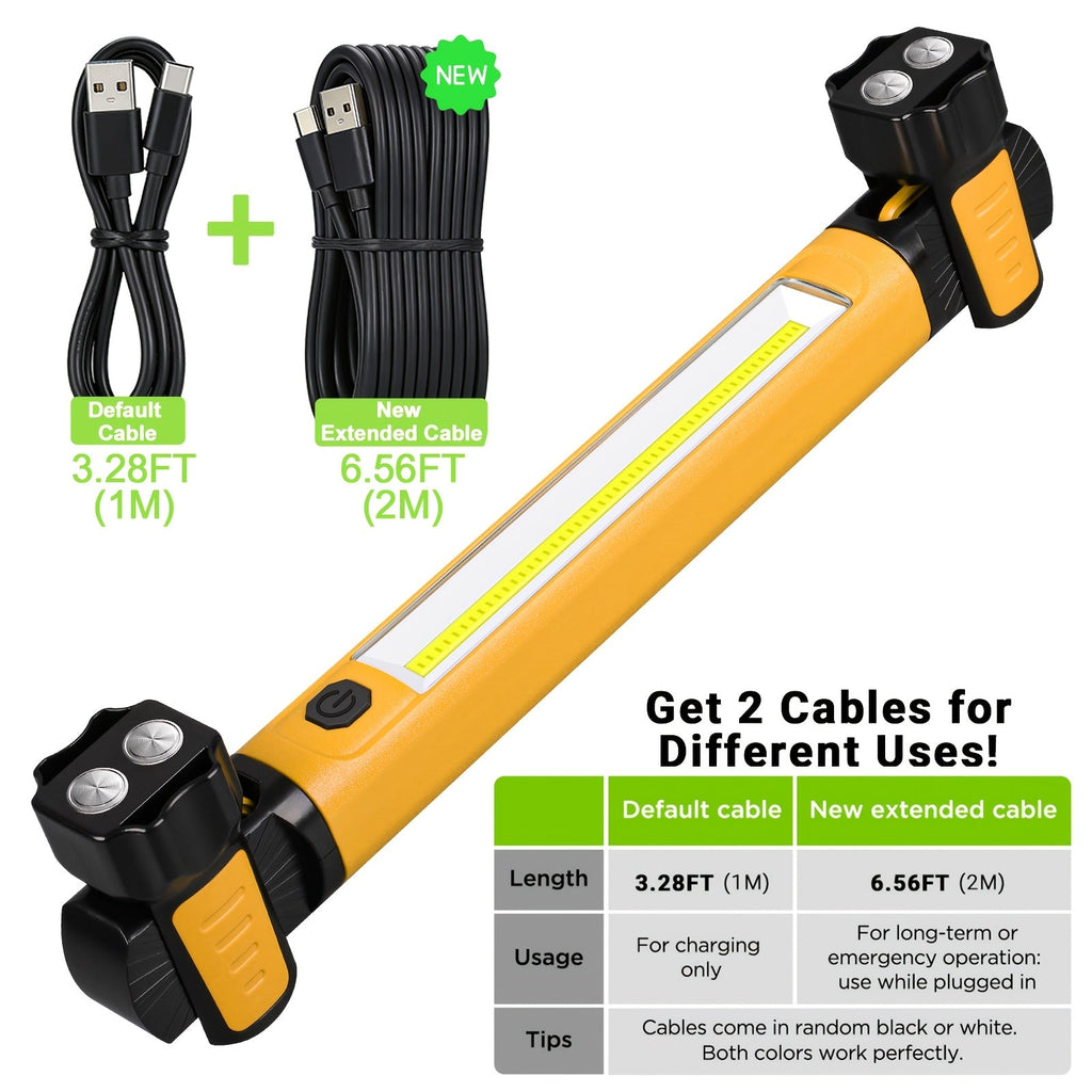 LED Work Light 2500LM Rechargeable Magnetic Underhood Inspection Light with 5200mAh Battery & Hooks ¨C Cordless Portable Work Lamp for Mechanics, Car Garage, Workshop & Emergency Use
