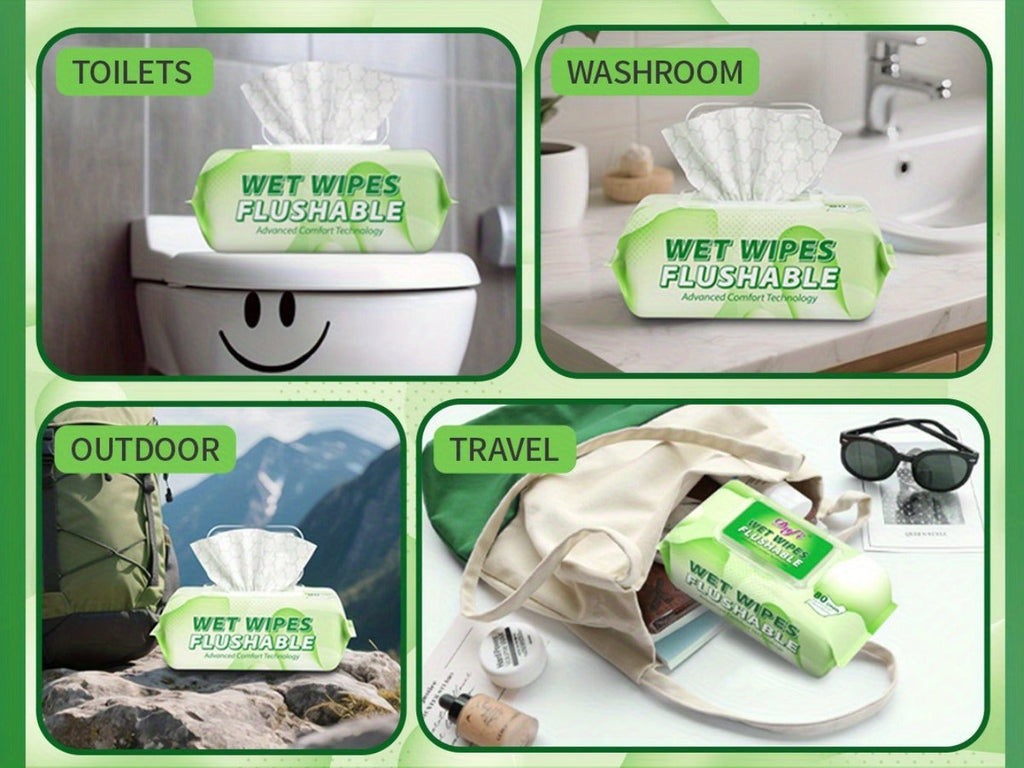Flushable Wipes for Adults 1200 Count 15 Packs Unscented Toilet Wipes No Alcohol 100% Plant Based Fibers Septic Safe Sewer Safe Wet Wipes Bulk Value Pack for Sensitive Skin Personal Hygiene