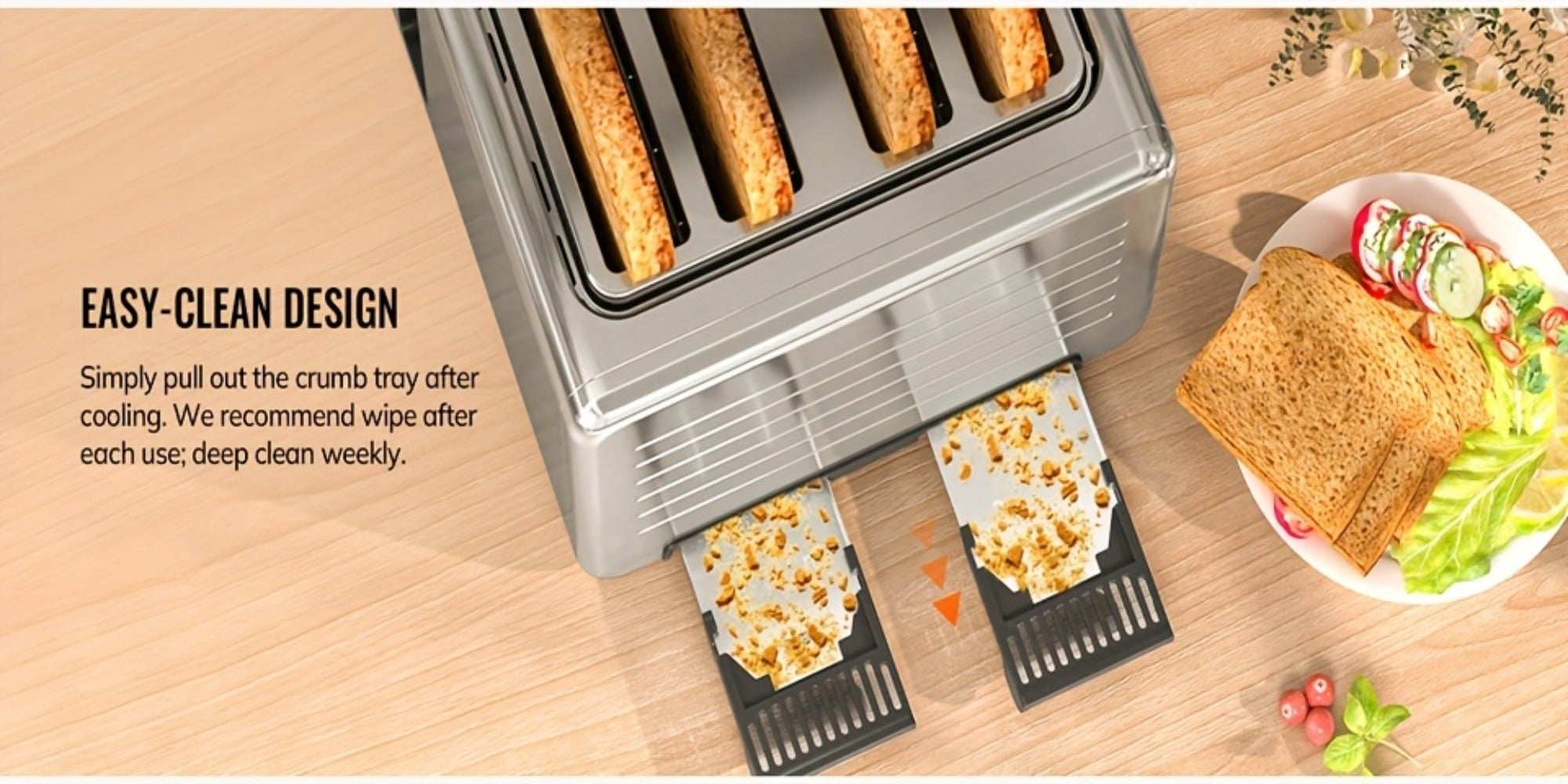 4-Slice Digital Smart Toaster with Touchscreen | Dual Control Panel, Single Slot Toasting, Timer, Reheat & Defrost Functions for Bagels, Bread & Waffles ¨C Stainless Steel Kitchen Essential